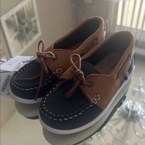 Zara Navy and Tan Baby Walker Shoes